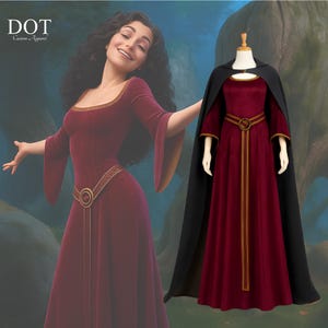 Mother Gothel Costume: Velvet Tangled Cosplay Gown - Handmade