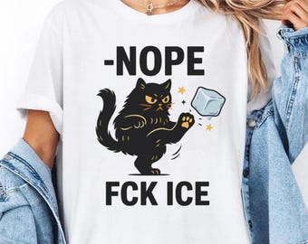 Black Cat Protest Shirt: Abolish ICE, Anti Trump FDT