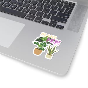 Plant Mom Sticker, Tropical Plant Lover Gift, Botanical Waterproof Decals, Gardening Journal Decor, Laptop Accessories