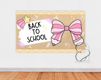Back to School Printable Banner | First Day of School Canva Template | Editable Flag Banner | Digital Download Classroom Decor