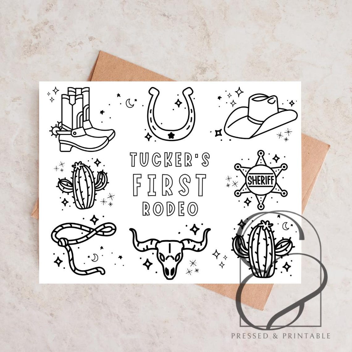 First Rodeo Activity Page First Rodeo Birthday Coloring Page | Rodeo Coloring Sheet | Western ...
