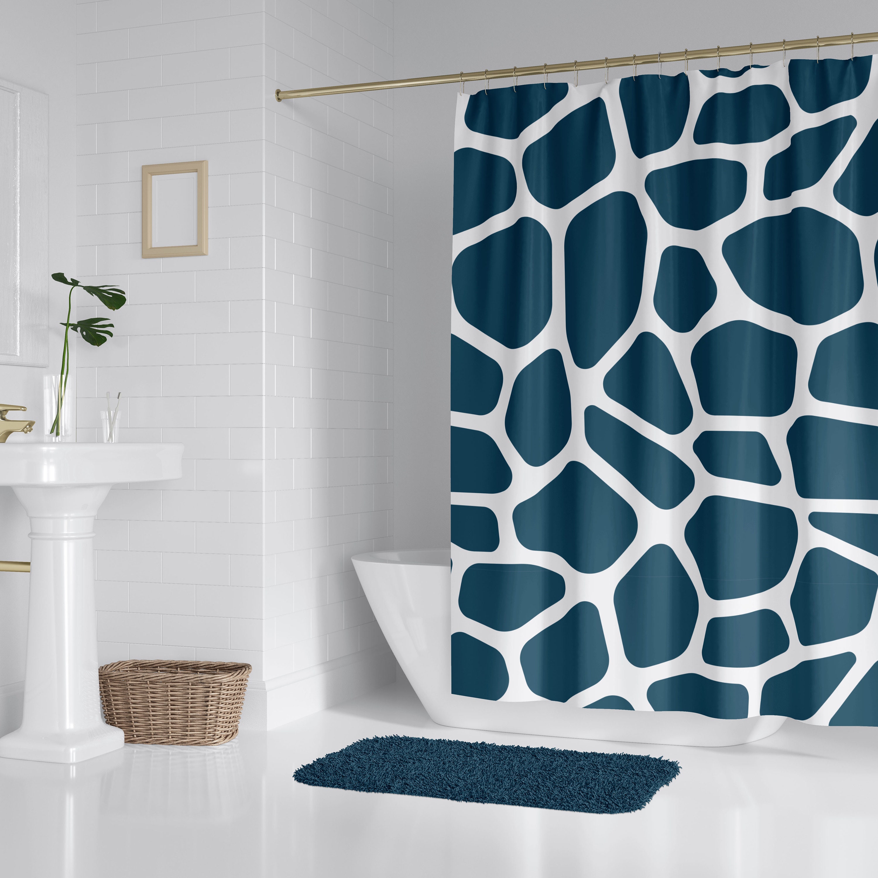 Blue Giraffe Shower Curtain Animal Print Shower Curtain Blue Etsy Blue Giraffe Shower Curtain Animal Print Shower Curtain Blue Etsy