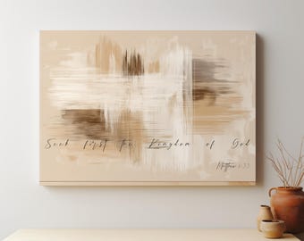 Matthew 6:33 Scripture Canvas, Christian Wall Art
