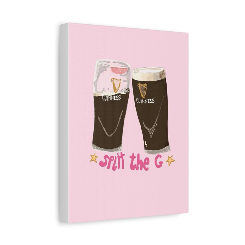Irish Vintage Guinness Wall Art | Ireland Traditional Pub Drink Guinness Wall Canvas | Spilt The G image 2