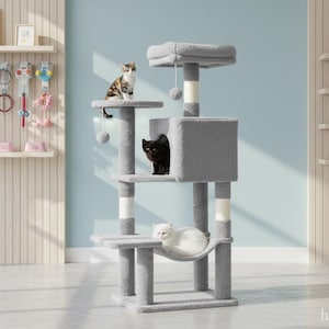 Tall Multi-Cat Tree Tower | Natural Sisal Scratching Post | Stable Indoor Cat Climbing Furniture