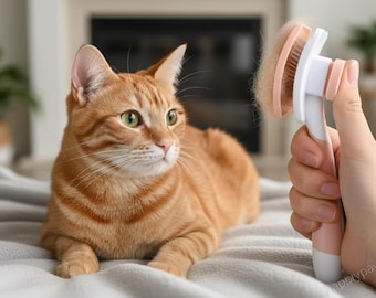 Peine para eliminar el pelo de mascotas (perros y gatos): cepillo de púas para el subpelo, herramienta de aseo.