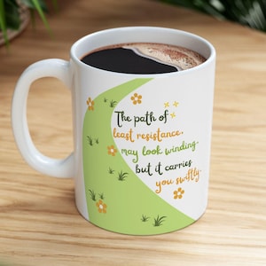 Spiritual Growth Mug - Flow With the Universe - Trust the Journey - Inspirational Gift for Life Lovers - Ceramic Mug, (11oz, 15oz)