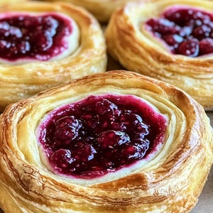 Dinamarquês de cream cheese com framboesa e descarte de fermento natural