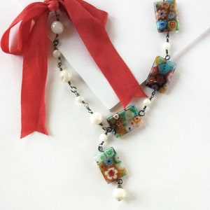 Brigantia Mother of Pearl and Millefiori Bead Necklace image 2