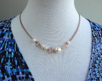 Freshwater Pearl and Copper Necklace