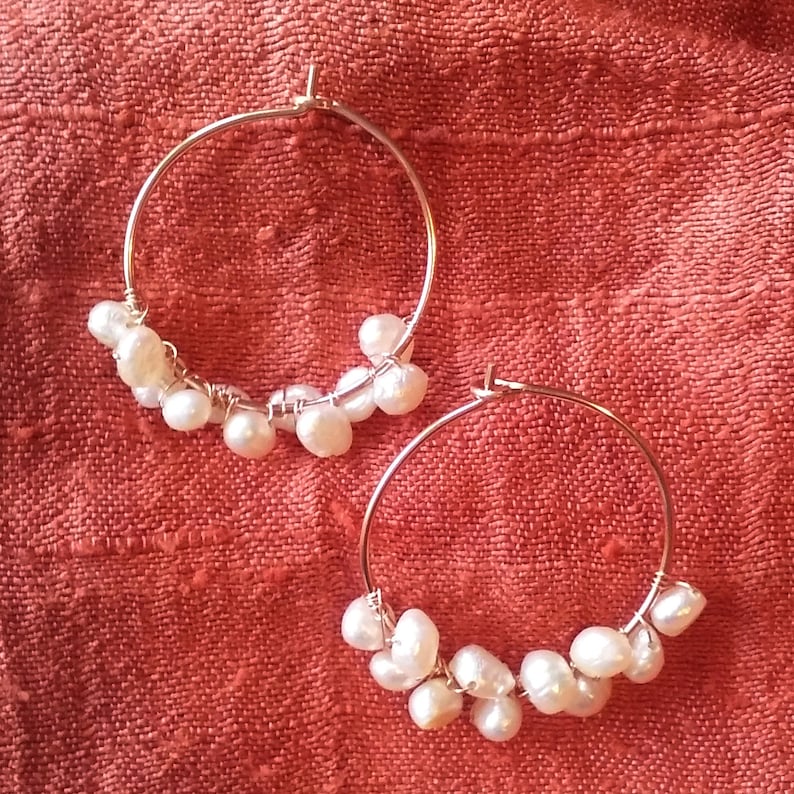 Cruise Freshwater Large Pearl Hoop Earrings main image 1