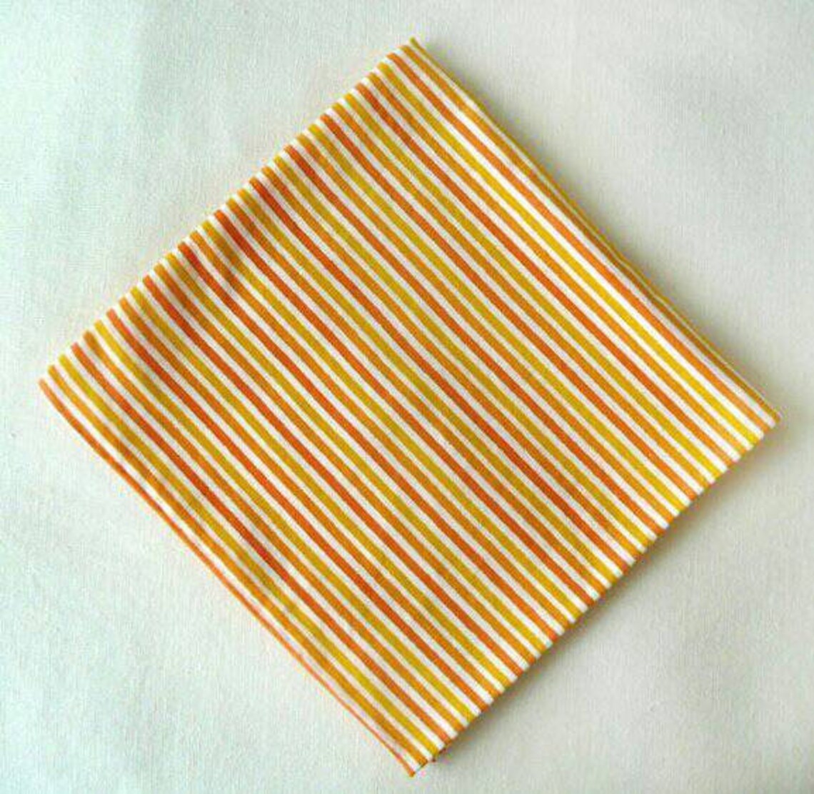 Orange Multi-stripe Cotton Pocket Square With Hand-rolled Hems - Etsy