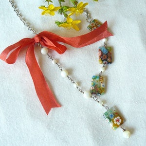 Brigantia Mother of Pearl and Millefiori Bead Necklace image 7