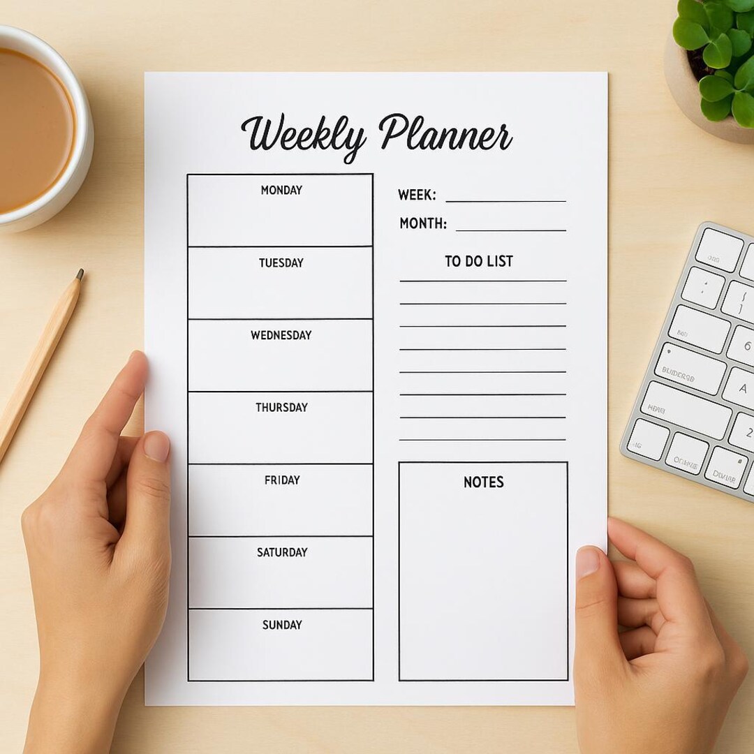 Minimalist Weekly Planner Printable | Instant Download | Organize Your ...