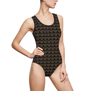 Schicker einteiliger Damen-Badeanzug, stilvolle Badebekleidung, für den Sommer unverzichtbar, Pool-Party-Outfit, einzigartige Bademode, ideal für den Urlaub
