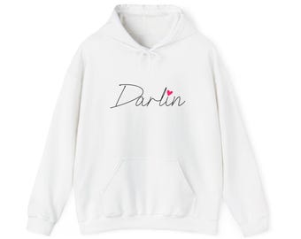 Hoodie, Cute 'Darlin'' Lovable Design, Gift for Her, Gift for Him, Birthday Gift, Christmas Gift, Valentine's Day Gift, Mother's Day Gift