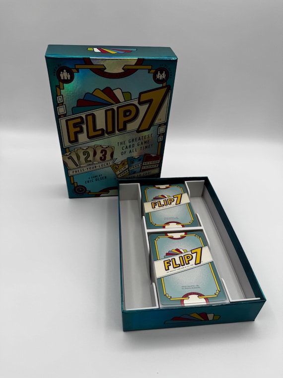 Flip 7 First Edition Card Game Insert Fits Sleeved Cards Flip 7 First Edition Card Game Insert Fits Sleeved Cards