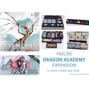 Wyrmspan Board Game Insert, Deluxe Card Storage, Fits Dragon Academy Expansion