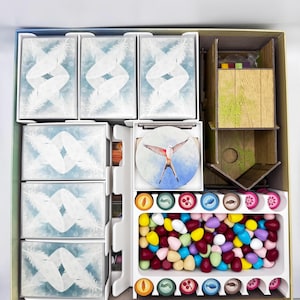 Deluxe Wingspan Organizer for Board Game and All Expansions (European, Oceania & Asia) Fits Sleeved Cards - Wingspan Insert
