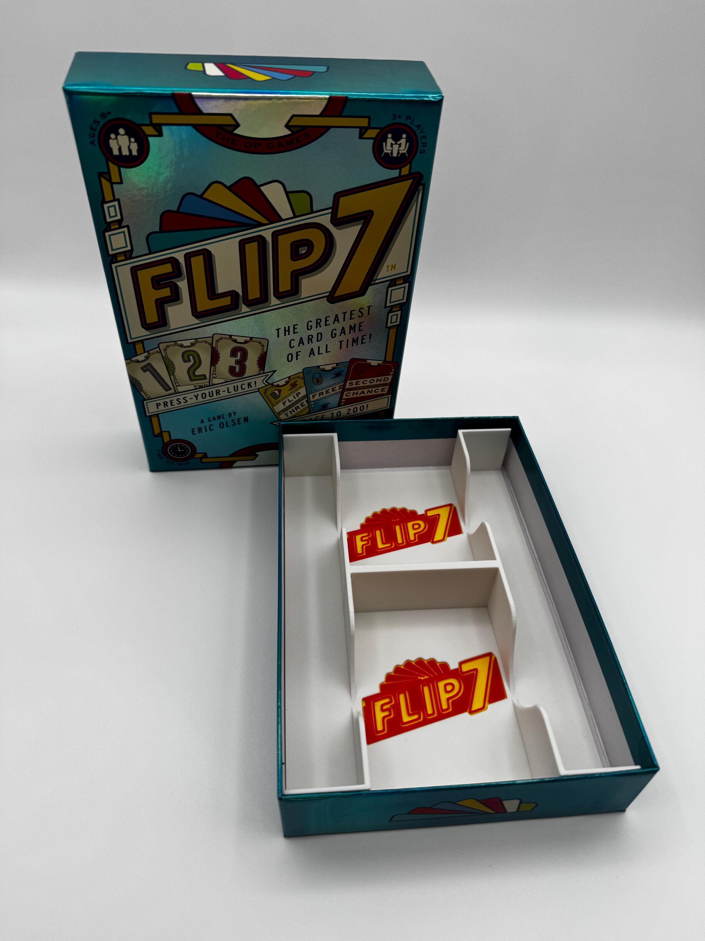 flip 7 card sleeves First Edition Game Insert – Fits Sleeved Cards Flip 7 First Edition Card