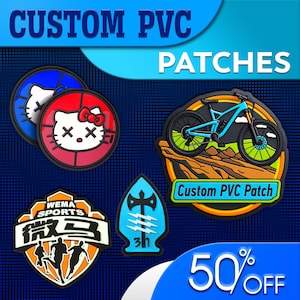 Custom PVC Patches – Personalized Logo Patch, Rubber Patches, Silicone Patch, Tactical Morale Patch, Waterproof, Durable, Velcro or Sew-On