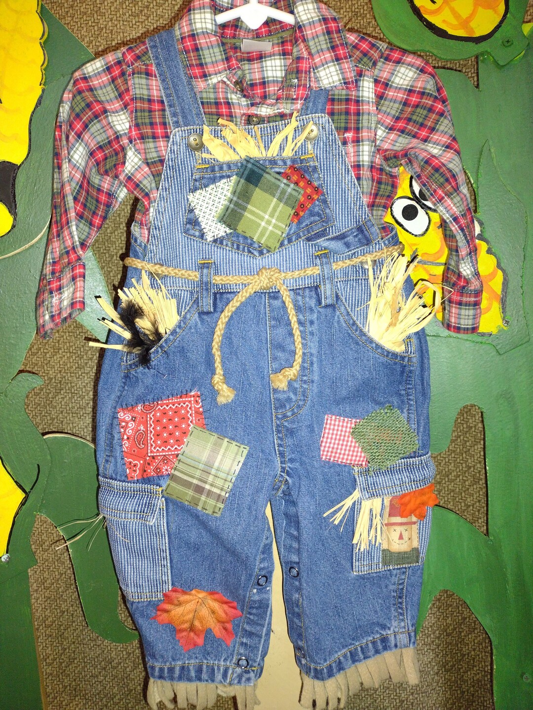 Boys 69 Months Halloween Scarecrow Costume Outfit Photo Prop, Cotton