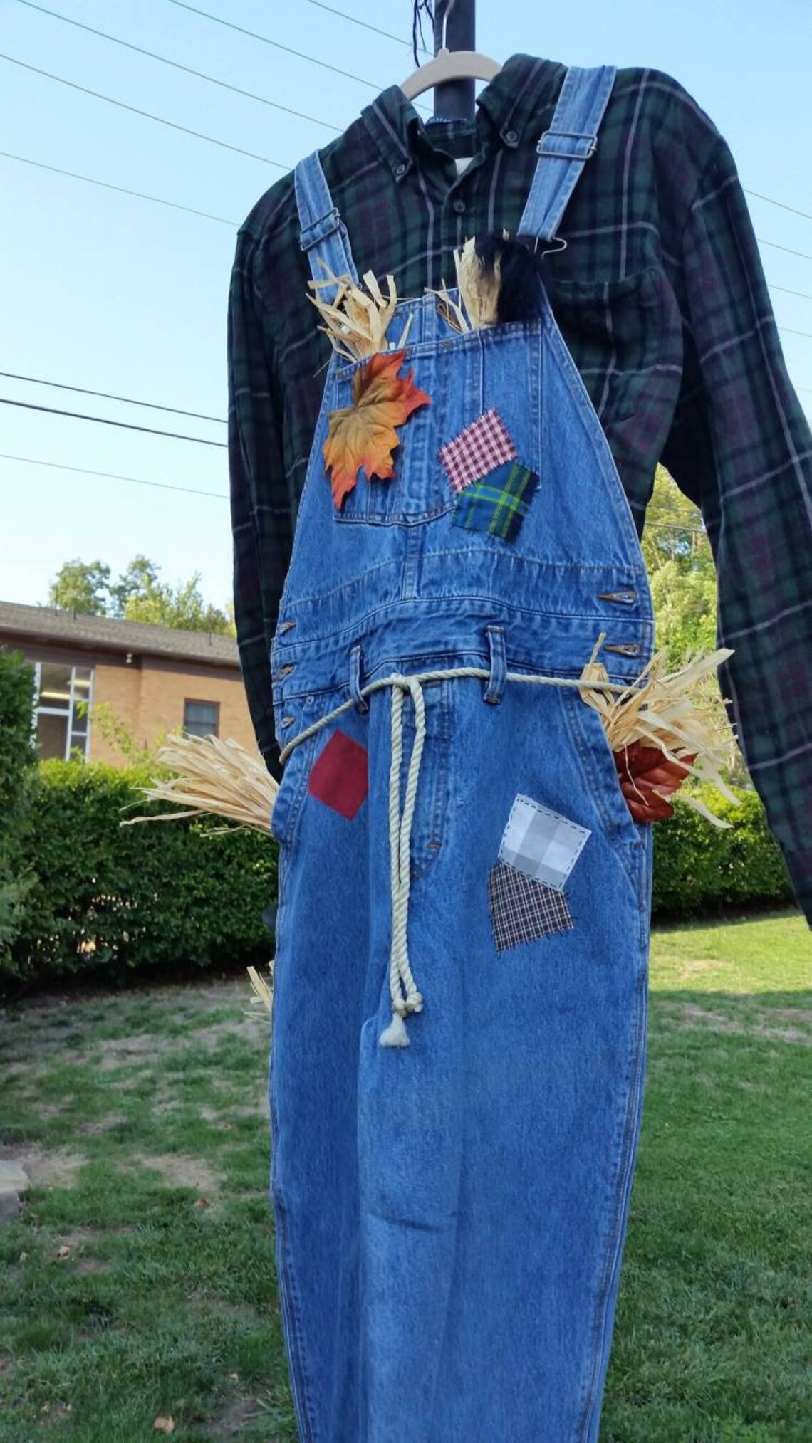 Men's scarecrow Halloween costume with flannel shirt 34 Etsy