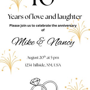 Anniversary Invitation, Anniversary, Digital invitation,happy anniversary