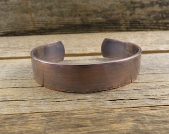 Pure Copper Bracelet, Unisex Copper Cuff, Heavy Gauge Copper Cuff