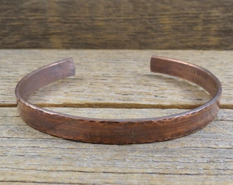 Pure Copper Bracelet, Mens Copper Bracelet, Hand Hammered Copper Cuff