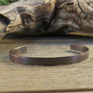 Pure Copper Mens Bracelet, Hand Hammered Copper Cuff