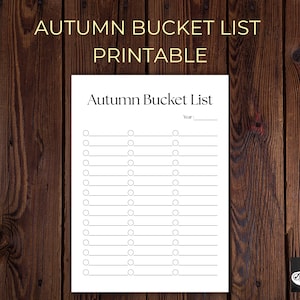 Autumn Bucket List Printable, Autumn To Do List, Simple Autumn Checklist, Instant Download
