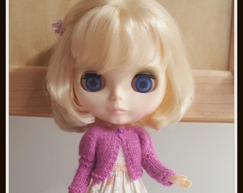 Puffy Sleeve Cardigan Knitting Pattern for Blythe