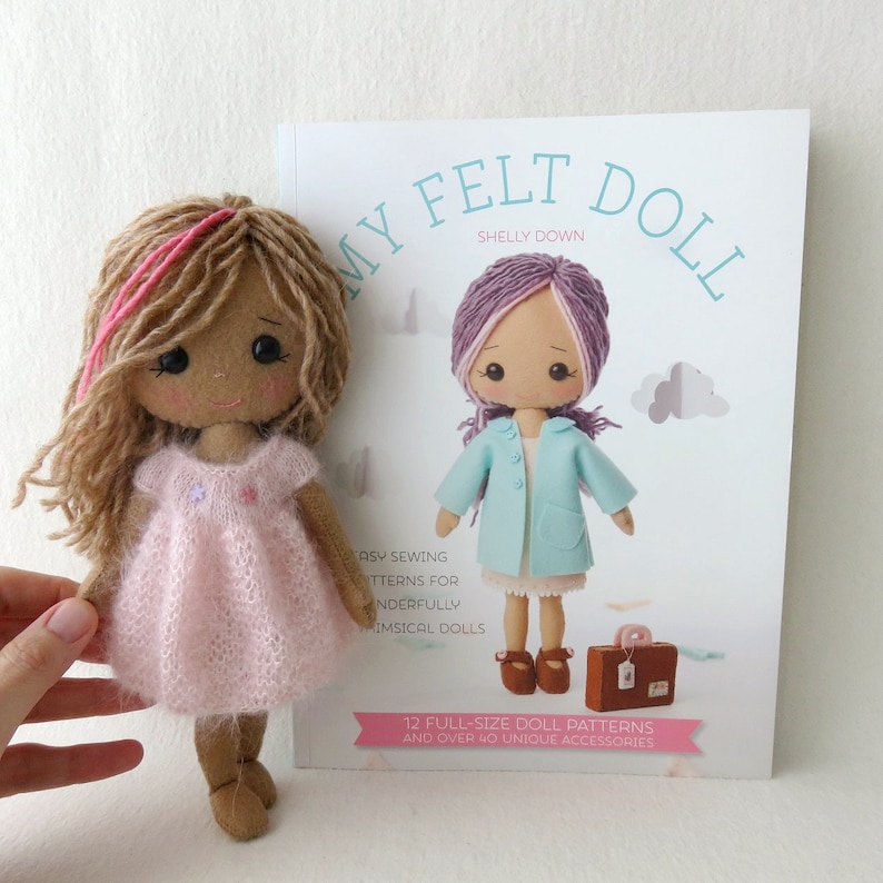 PDF Knitted Dress Pattern for Gingermelon My Felt Doll image 0