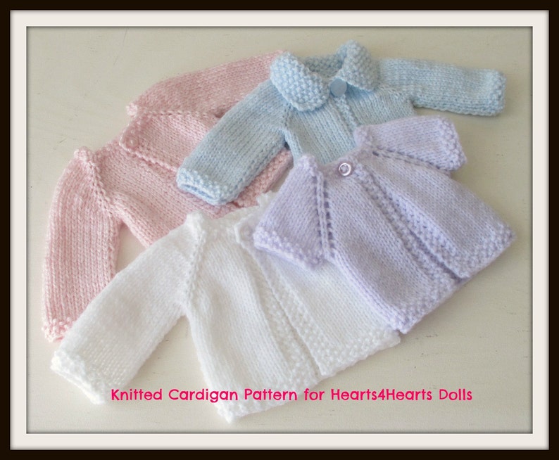 Instant Download PDF Cardigan Patterns for Hearts4Hearts Dolls or Similar image 1