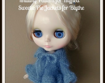 Instant Download PDF Knitting Pattern for Ruffled Sweetie Pie Jackets for Blythe
