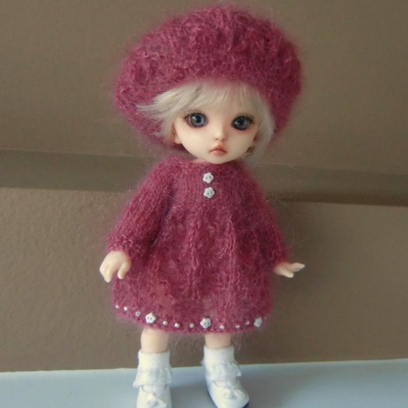 Instant Download PDF Pattern for Two Knitted Dresses and Berets for Lati Yellow and Pukifee image 5