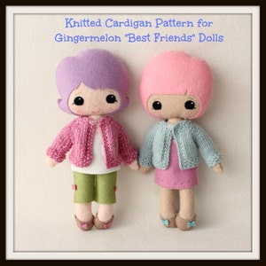 Instant Download PDF Cardigan Pattern for Gingermelon Best Friends Dolls