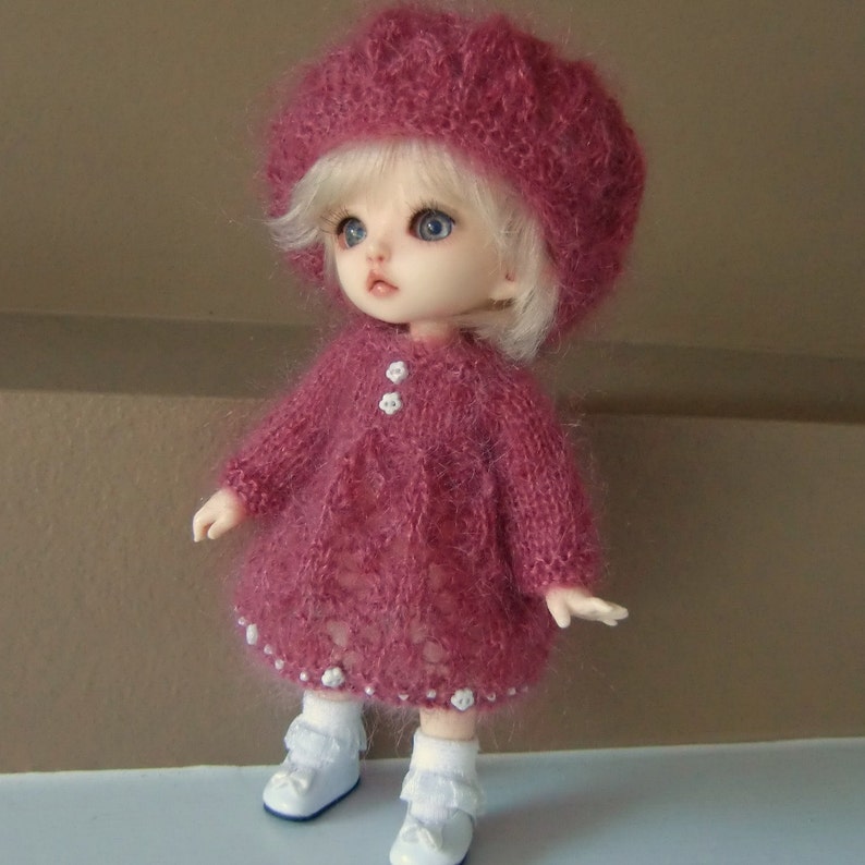 Instant Download PDF Pattern for Two Knitted Dresses and Berets for Lati Yellow and Pukifee image 3