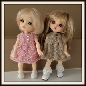 Instant Download PDF Knitted Dress Pattern for Lati Yellow and Pukifee