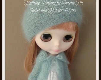 Instant Download PDF Pattern for Sweetie Pie Knitted Jacket and Hat for Blythe