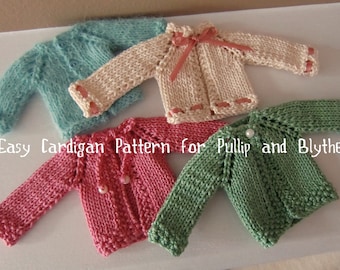 Instant Download PDF Cardigan Knitting Pattern for Pullip and Blythe