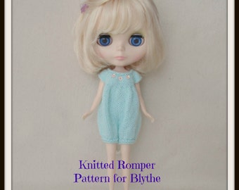 Instant Download PDF Pattern for Knitted Romper for Blythe