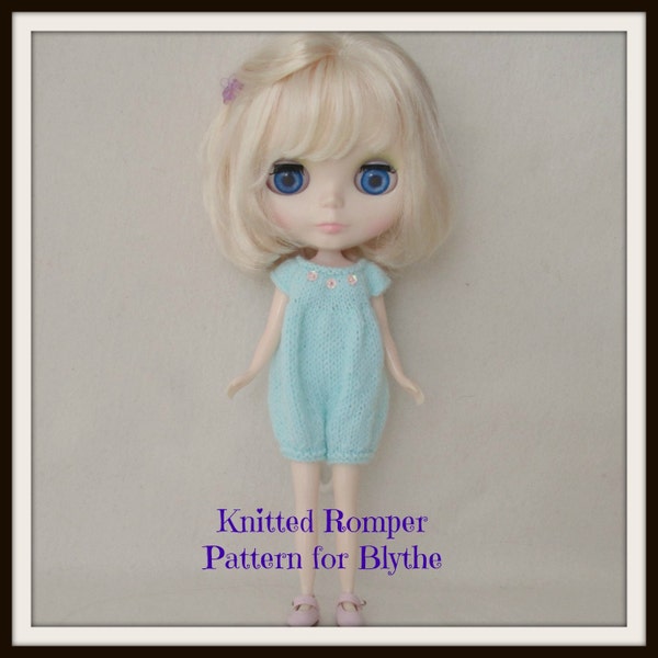 Instant Download PDF Pattern for Knitted Romper for Blythe