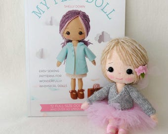 PDF Knitted Ballerina Wrap Cardigan for Gingermelon My Felt Doll