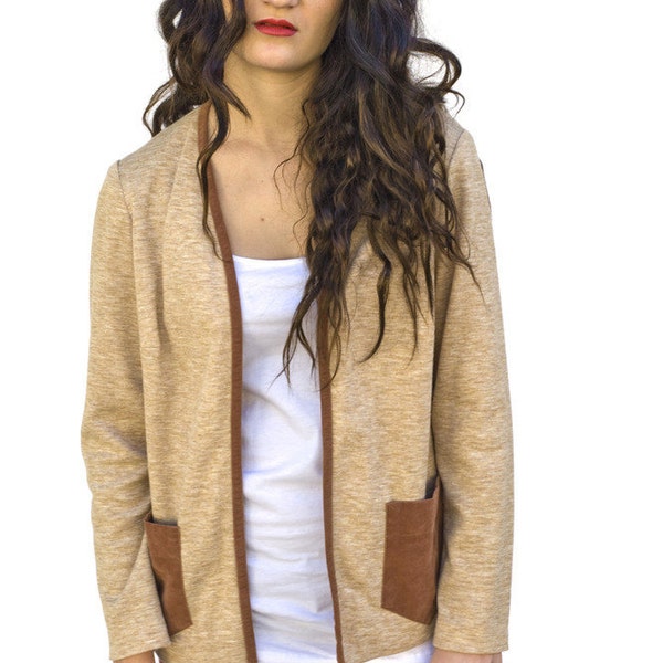 HALF OFF // Tan/Brown Cardigan Sweater- Was 17.00