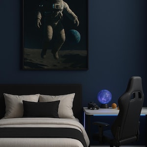 Astronaut in Space Wall Art - Digital Download | Cosmic Galaxy Poster | Outer Space Decor | Sci-Fi Themed Printable Art | Instant Download
