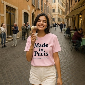 Made in Paris T-Shirt – Avenue Montaigne Paris | French Graphic Tee | Organic Cotton Unisex Shirt | Parisian Style Gift