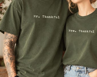 Mr Thankful Shirt for Men Christian Thanksgiving Comfort Colors Tee Grateful Husband Shirt Fall Outfit Christmas Gift for Him Jesus Faith
