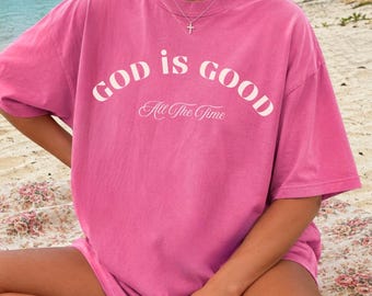 God Is Good Shirt Christian Comfort Colors Tee Faith Shirt for Women Cute Christian Gift Religious Graphic Tee Church Outfit Minimalist